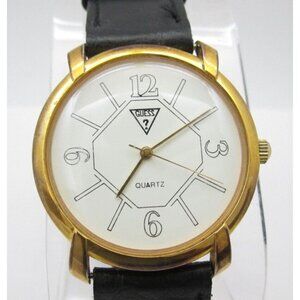 Vtg Women Guess Quartz WR Analog 33mm Dial Round Watch (G849) "New Battery"